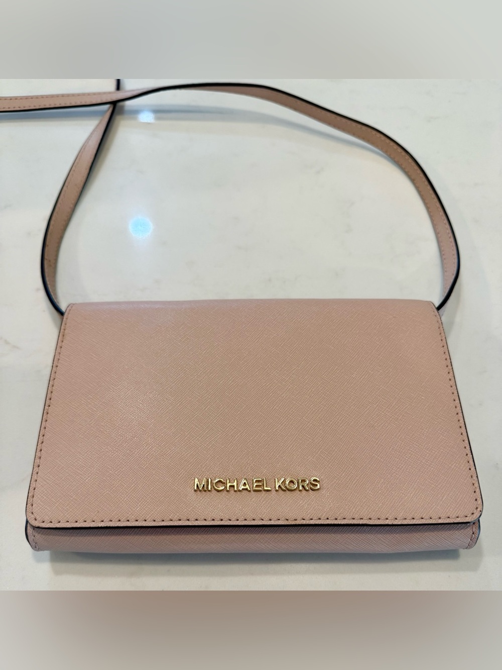 Pink Ballerina Michael Kors Saffiano Leather Crossbody Bag